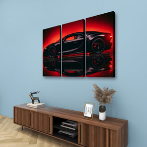 Dark Reflection – Bugatti Chiron 5-Panel Canvas Wall Art