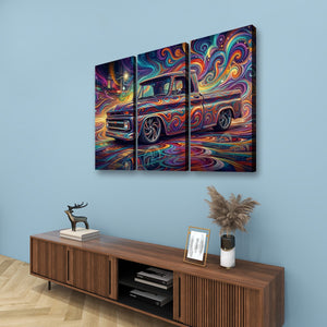 1966 Chevy C10 Fleetside Shortbed – Abstract Fidelity 5-Panel Canvas Wall Art