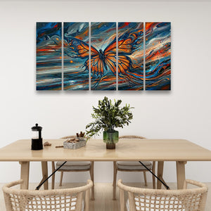 Wings of the Tempest – Abstract Monarch Butterfly Multi-Panel Canvas Art