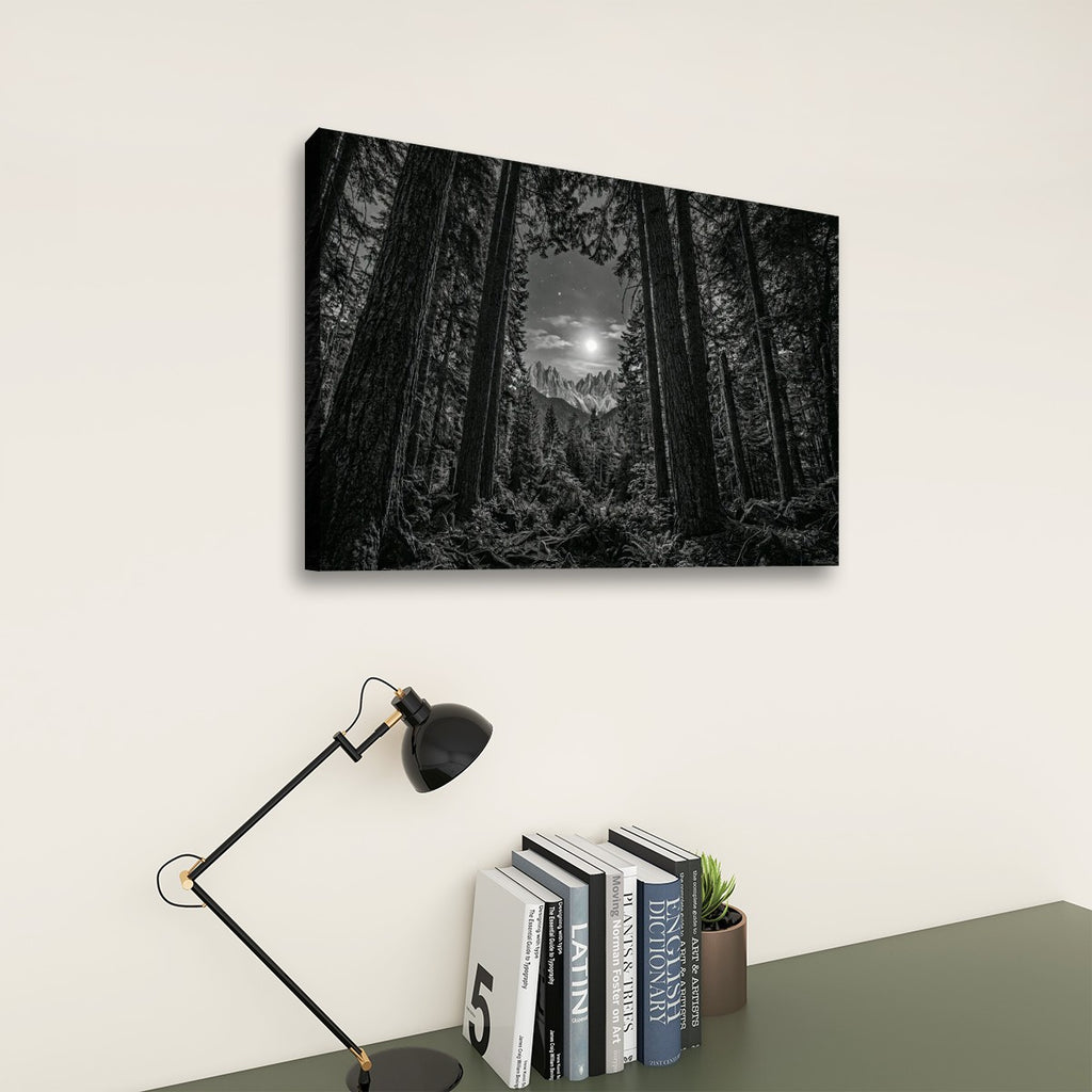 Enchanted Moonlit Forest Living room wall decor over sofa