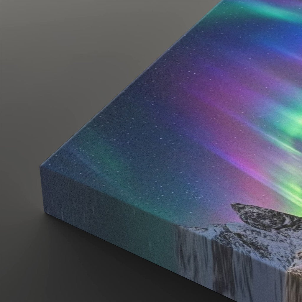 Northern Lights Over the City — 5 Panel Level Canvas Wall Art