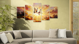 Golden Hour Butterflies – Warm & Ethereal Canvas Wall Art