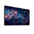 Abstract Musical Notes Ribbon — Multi-Color 1, 3, 5-Panel Split Canvas Wall Art