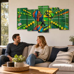 Multi-Colored Pickleball Canvas Wall Art — Vibrant Sports Print
