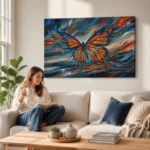 Wings of the Tempest – Abstract Monarch Butterfly Multi-Panel Canvas Art