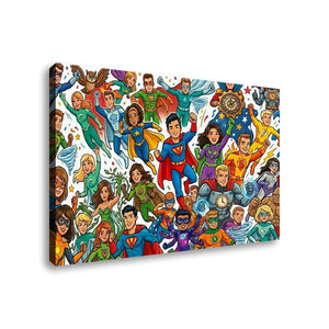 Kids Superhero Wall Art – 1, 3 & 5 Panel Canvas Print for Boys & Girls