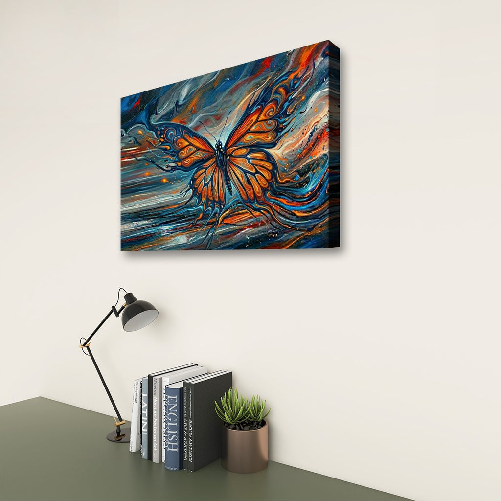 Wings of the Tempest Abstract Monarch Butterfly Canvas Wall Art | 1, 3 & 5 Panel Multi-Panel Print