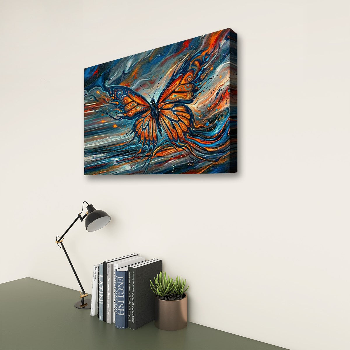 Wings of the Tempest Abstract Monarch Butterfly Canvas Wall Art | 1, 3 & 5 Panel Multi-Panel Print