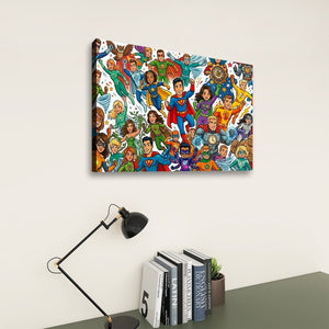 Kids Superhero Wall Art – 1, 3 & 5 Panel Canvas Print for Boys & Girls