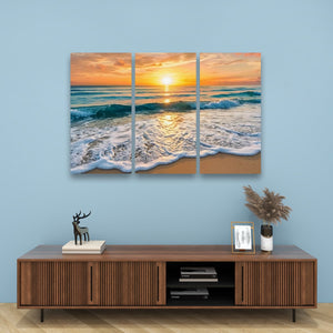 Golden Tide – Sunset Beach Surf Canvas Wall Art