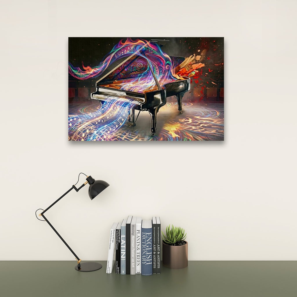 5-Panel Level Abstract Music Notes Piano Canvas Wall Art | Multi-Panel Print