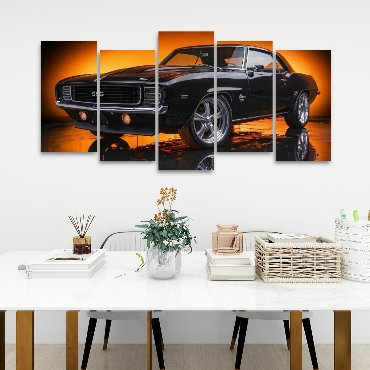 1969 Camaro RS SS Canvas Panel Wall Art