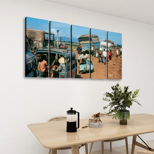 Chaos on the Road to Ben Hue – Vietnam War 5-Panel Canvas Wall Art