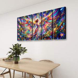 Celestial Fracture – Psychedelic Angel Canvas Wall Art