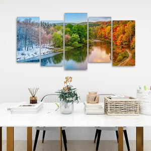 Four Seasons — Winter, Spring, Summer & Fall Canvas Wall Art