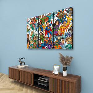 Kids Superhero Wall Art – 1, 3 & 5 Panel Canvas Print for Boys & Girls