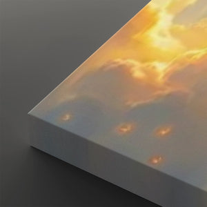 God Releasing Butterflies — Divine Grace at Sunrise Canvas Wall Art