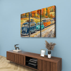 Classic Volkswagen Parade | VW Watercolor 5-Panel Canvas Print