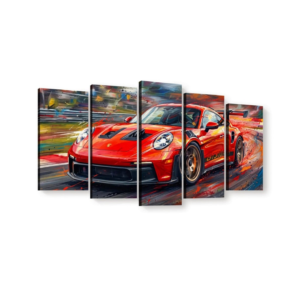 Porsche 911 GT3 Large Canvas Wall Art Mancave Garage Panel Print – 5-Panel Level