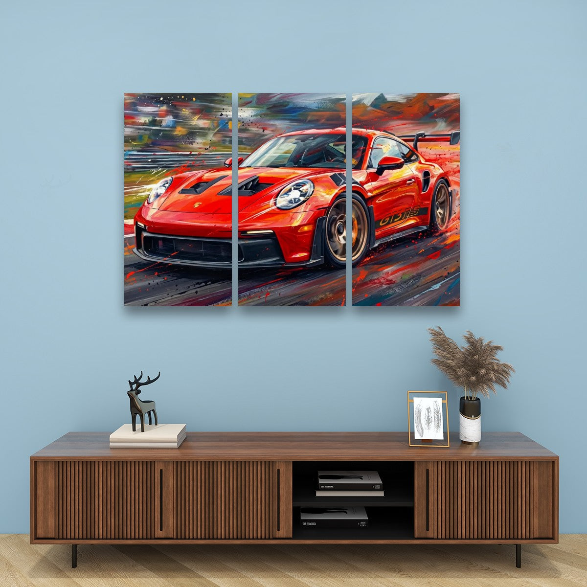 Porsche 911 GT3 Large Canvas Wall Art Mancave Garage Panel Print – 5-Panel Level