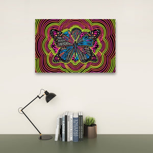 Neon Wings – Psychedelic Butterfly Multi-Panel 3 and 5 Panel Canvas Wall Art