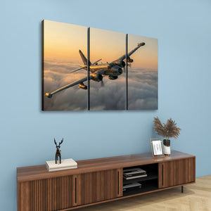 Golden Sentinel – P2V Neptune Military Plane 5-Panel Canvas Wall Art
