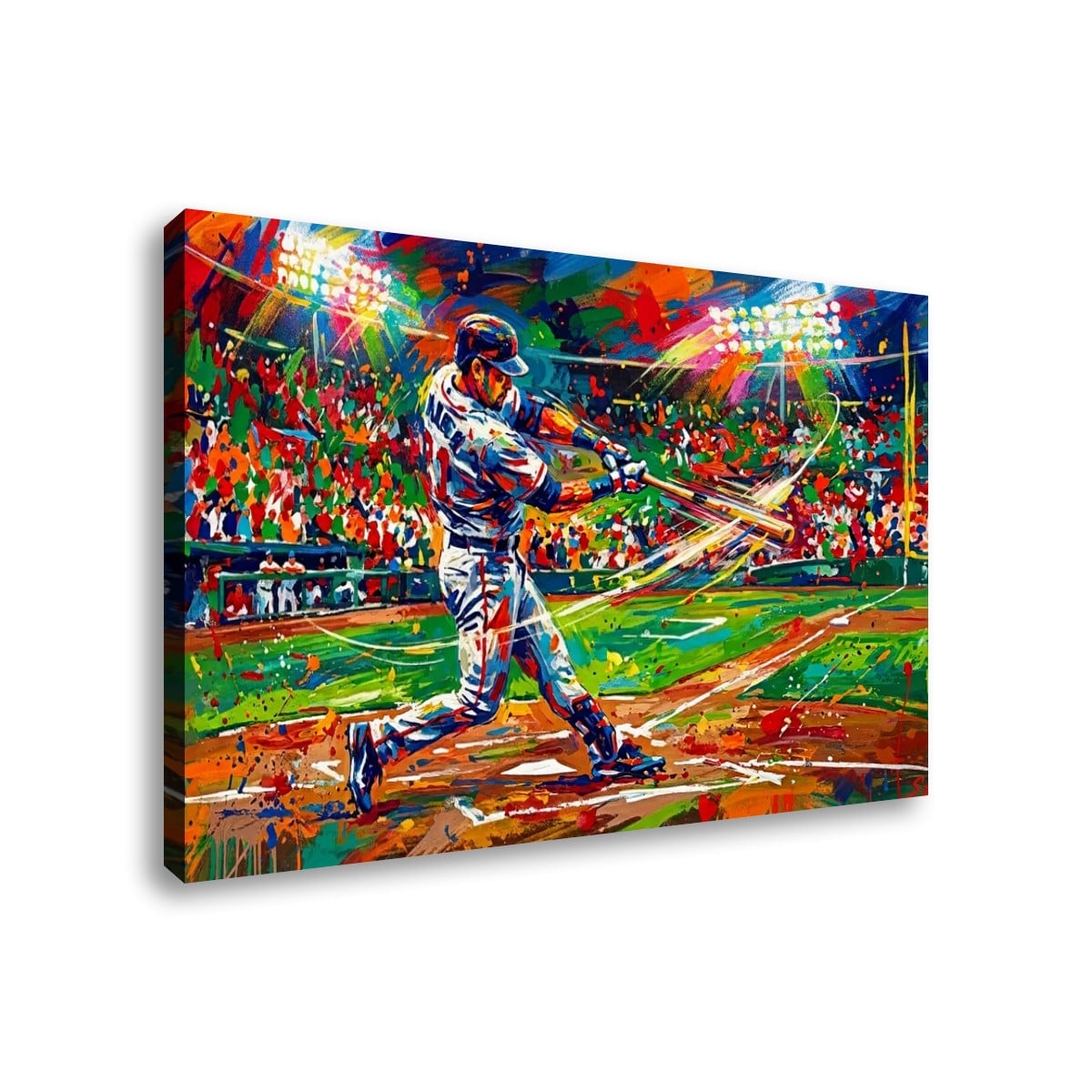 Abstract Baseball Hitter at Bat Split Canvas Panel Wall Art 1, 3, 5