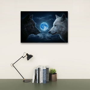 Blue Moon Wolves – Multi-Panel Canvas Wall Art