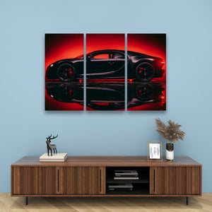 Dark Reflection – Bugatti Chiron 5-Panel Canvas Wall Art