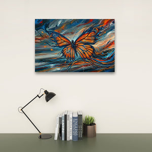 Wings of the Tempest – Abstract Monarch Butterfly Multi-Panel Canvas Art