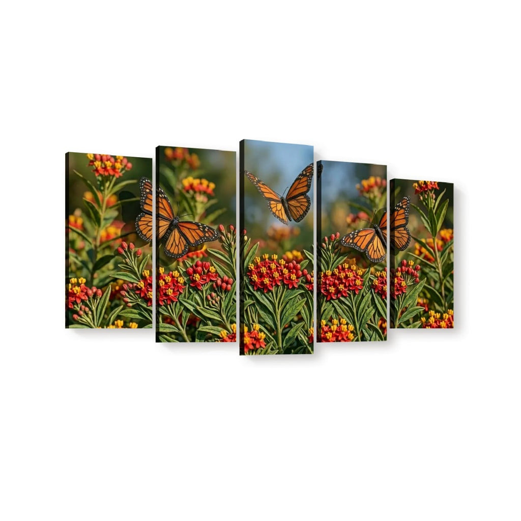 Monarch Butterfly Garden — 3D Milkweed Canvas Wall Art