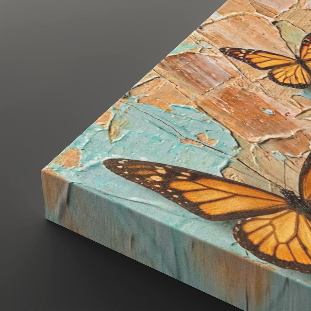 Pastel Oil Type Painting Monarch Butterfly Butterflies 1, 3, 5-Panel Split Canvas Wall Art