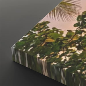 Drift Into Sunset – Hammock & Palm Trees 5-Panel Canvas Wall Art