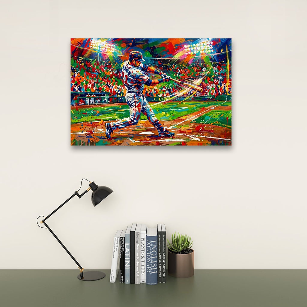 Abstract Baseball Hitter at Bat Split Canvas Panel Wall Art 1, 3, 5