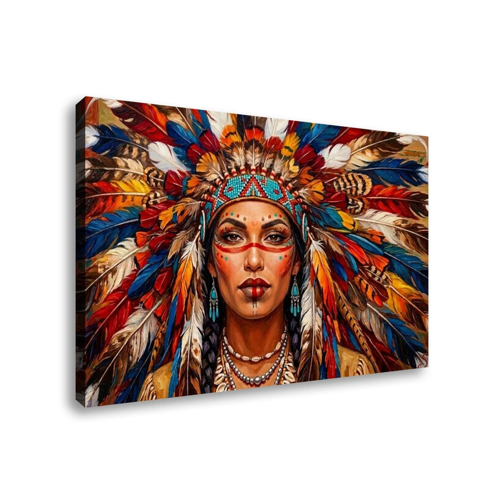 Native American Indian Woman 5-Panel Level Split Canvas Wall Art | Multi-Panel Print