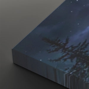 Howling Wolves with Blue Moon — 5-Panel Canvas Wall Art