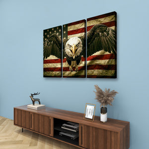Vintage Eagle Flag - Single, 3 & 5 Panel Staggered Canvas Wall Art