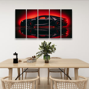 Dark Reflection – Bugatti Chiron 5-Panel Canvas Wall Art