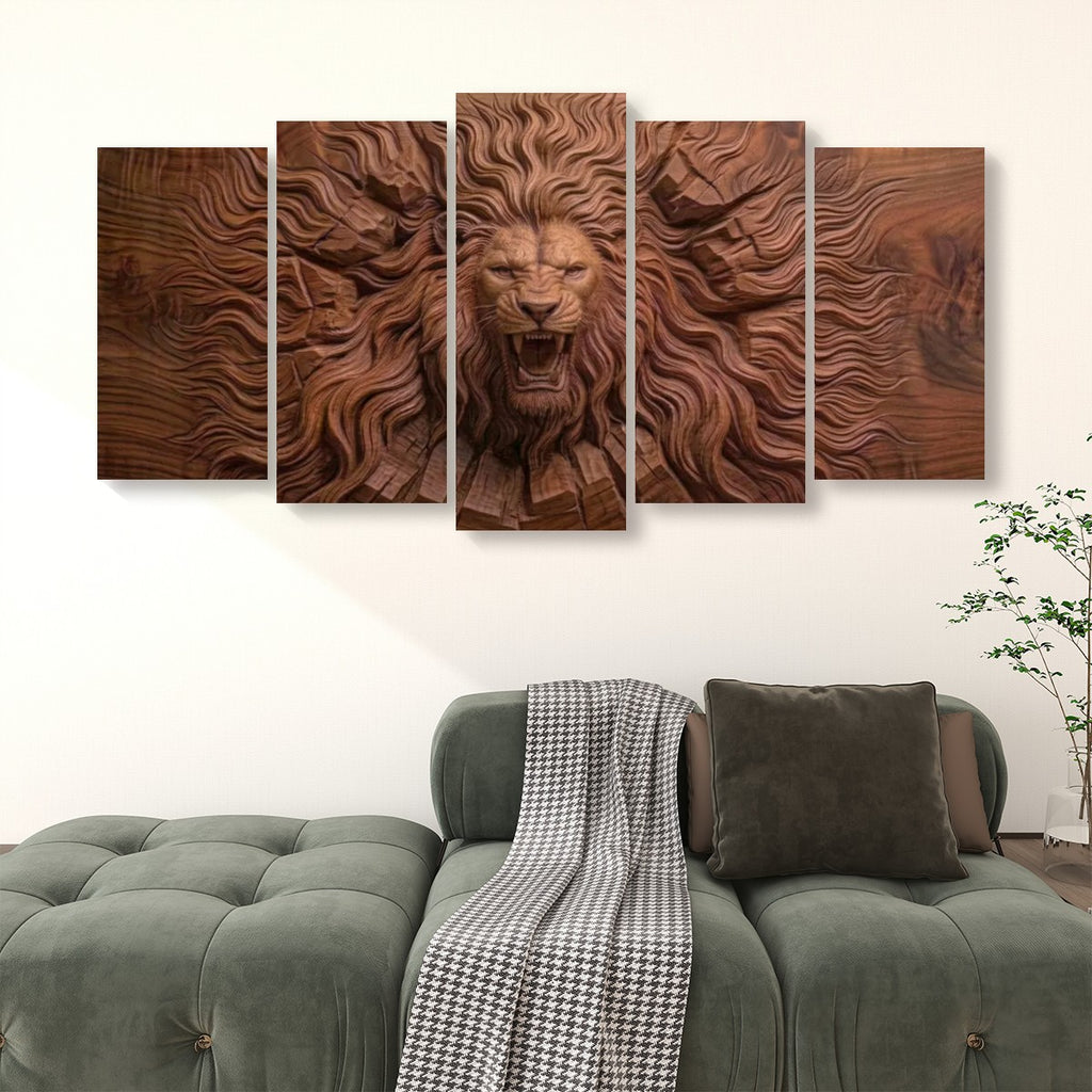 Multi-Panel Lion Canvas Wall Art | Wildlife Multi-Panel Print