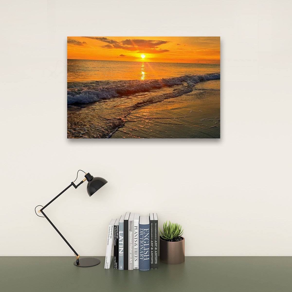 Madeira Beach Florida Sunset Rolling Waves Gulf of America Split Canvas Panel Wall Art