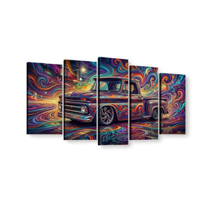 1966 Chevy C10 Stepside Shortbed – Abstract Fidelity 5-Panel Canvas Wall Art