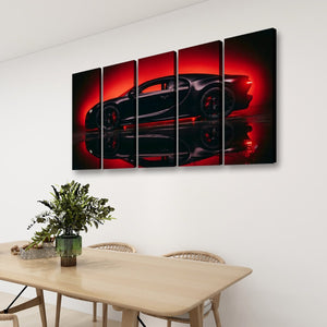 Dark Reflection – Bugatti Chiron 5-Panel Canvas Wall Art