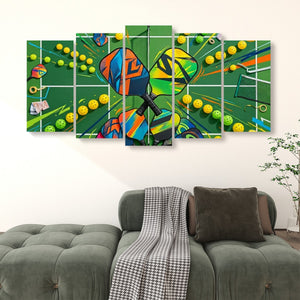 Multi-Colored Pickleball Canvas Wall Art — Vibrant Sports Print
