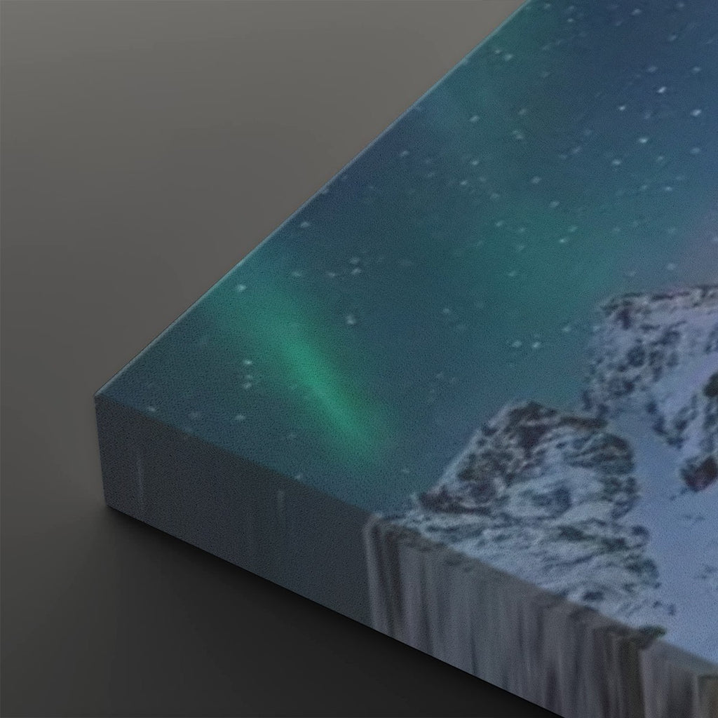 Northern Lights Over the City — 5 Panel Level Canvas Wall Art