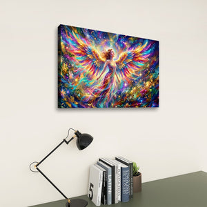 Celestial Fracture – Psychedelic Angel Canvas Wall Art
