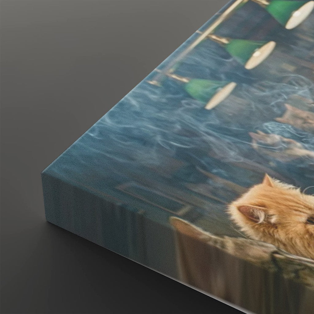 Poker Cats Playing Cards Canvas Wall Art – Multi-Panel Cat Decor