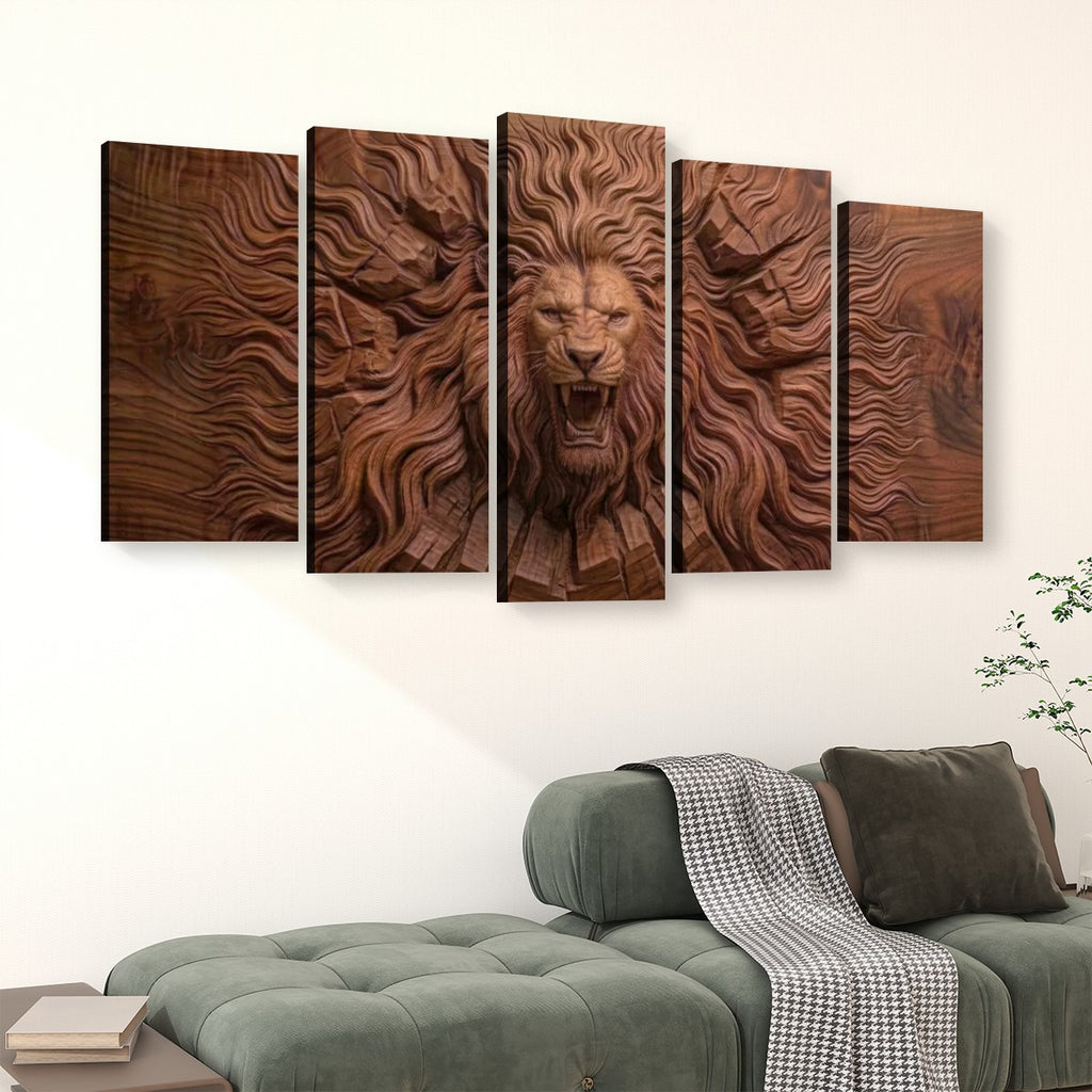 Multi-Panel Lion Canvas Wall Art | Wildlife Multi-Panel Print