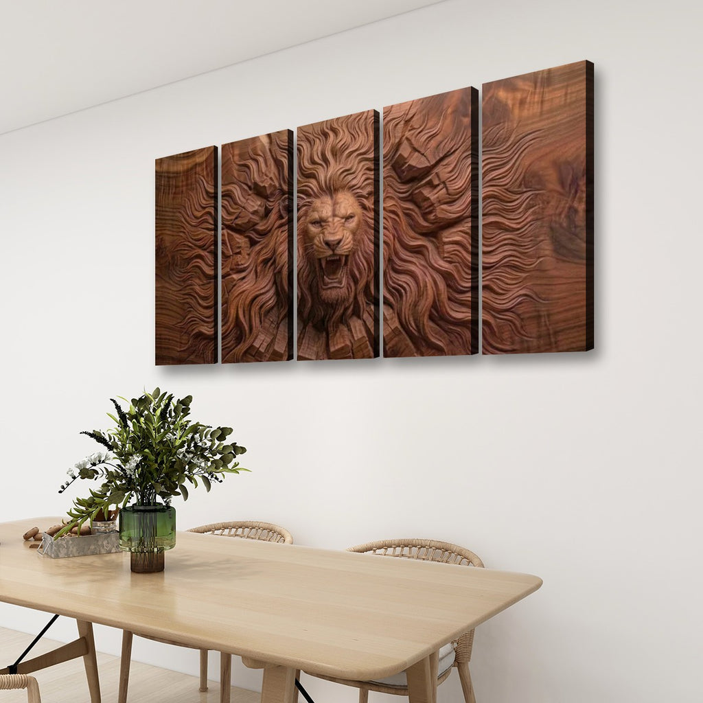 Multi-Panel Lion Canvas Wall Art | Wildlife Multi-Panel Print