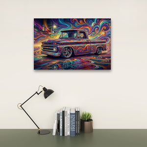 1966 Chevy C10 Fleetside Shortbed – Abstract Fidelity 5-Panel Canvas Wall Art