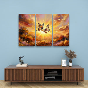 Golden Hour Butterflies – Warm & Ethereal Canvas Wall Art